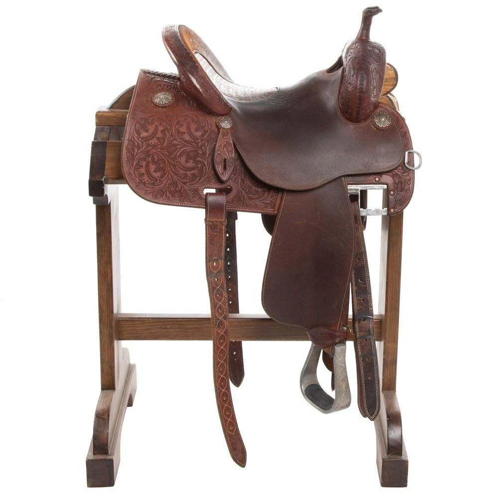 NRS Used 14.5in Martin Crown C Barrel Saddle 4 NRS Used 14.5in Martin Crown C Barrel Saddle - Image 2