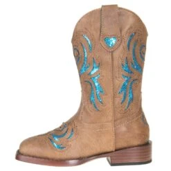 Roper Footwear Kids Brown Boot With Turquoise Inlay -NRS || STANCE || Classic Shop 09 018 1901 1549 2