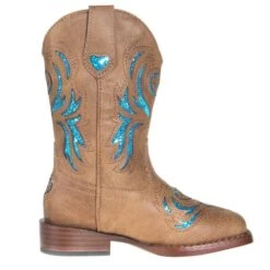 Roper Footwear Kids Brown Boot With Turquoise Inlay -NRS || STANCE || Classic Shop 09 018 1901 1549 4