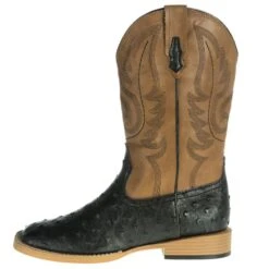 Roper Youth Black Ostrich Print Cowboy Boots -NRS || STANCE || Classic Shop 09 119 1900 0050 2