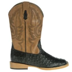 Roper Youth Black Ostrich Print Cowboy Boots -NRS || STANCE || Classic Shop 09 119 1900 0050 4