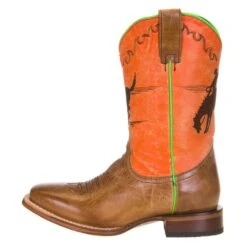 Roper Footwear Youth Horsey Tan 8in. Orange Bucking Bronc -NRS || STANCE || Classic Shop 09 119 7022 1515 2
