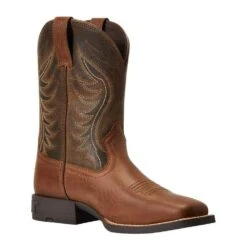 Ariat Childrens Brown Amos Square Toe Western Boot -NRS || STANCE || Classic Shop 10040332 3