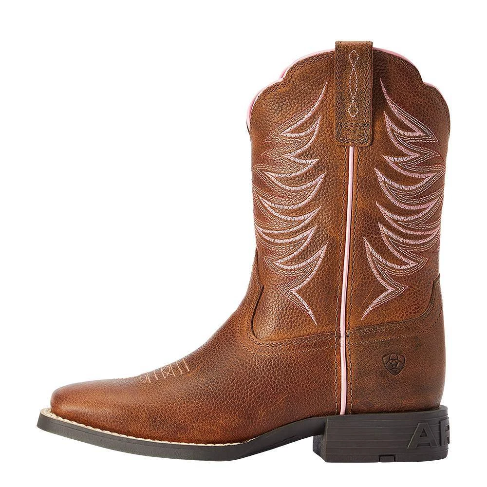 Ariat Youth Rowdy Brown Firecatcher Cowboy Boot 4 Ariat Youth Rowdy Brown Firecatcher Cowboy Boot - Image 2