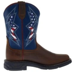 Ariat Kids Workhog XT Venttek Bolt Distressed Tan Ole Blue Boot -NRS || STANCE || Classic Shop 10044436 05