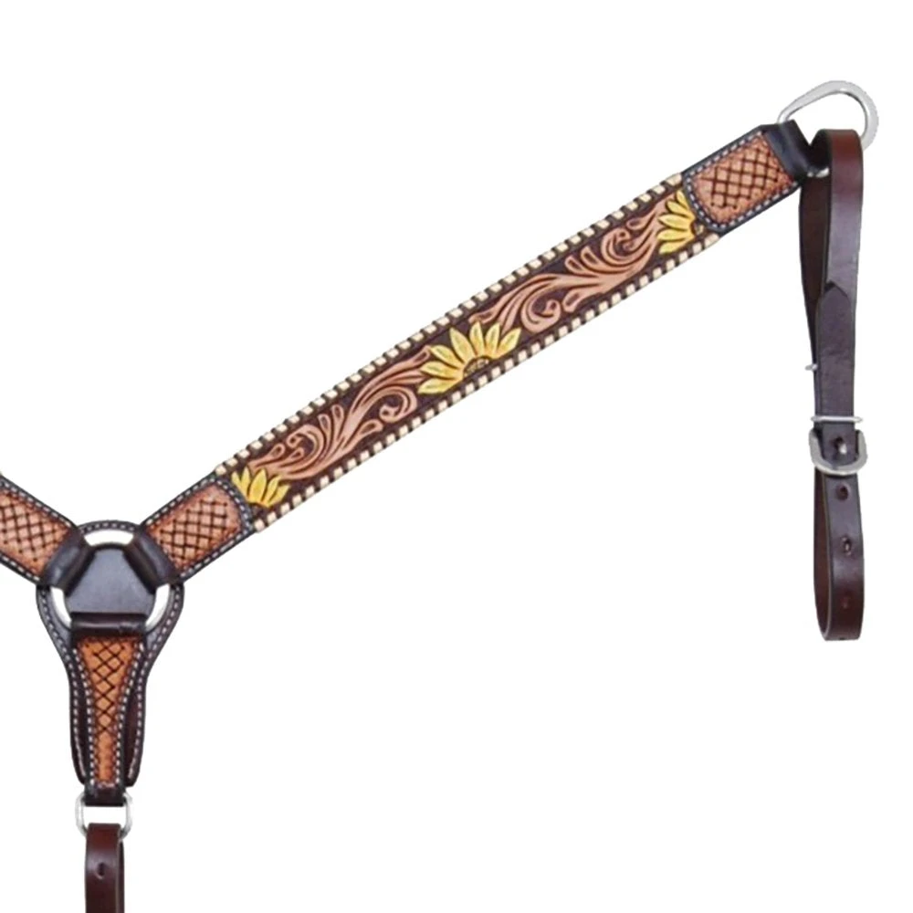 Rafter T Ranch Company Painted Sunflower Breast Collar 3 Rafter T Ranch Company Painted Sunflower Breast Collar