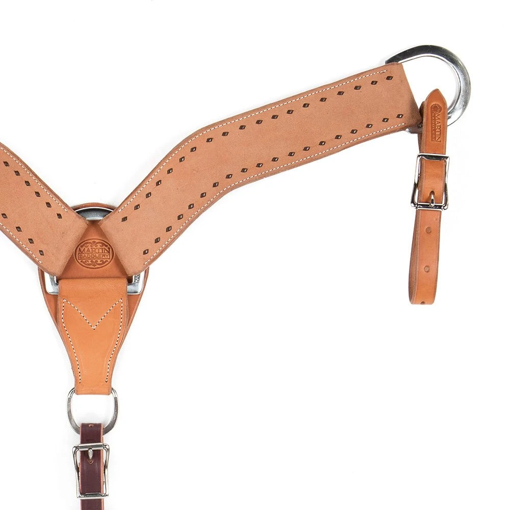 Martin Saddlery 2 3/4in Natural Painted Buckstitch Breast Collar 3 Martin Saddlery 2 3/4in Natural Painted Buckstitch Breast Collar
