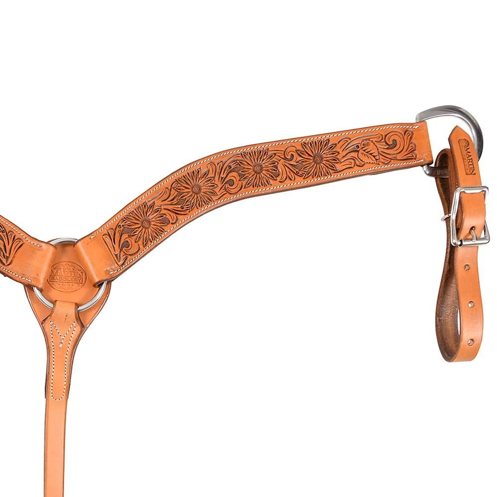 Martin Saddlery 2in. Natural Antiqued Sunflower Breast Collar 3 Martin Saddlery 2in. Natural Antiqued Sunflower Breast Collar