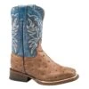 Roper Footwear Youth Buddy Tan Faux Ostrich Blue Marbled 8in. Shaft
