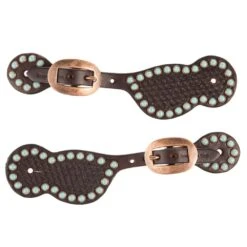 Cowperson Tack Ladies Turquoise Dot Copper Buckle Spur Straps -NRS || STANCE || Classic Shop 1210598 1