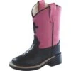 Old West Toddler Old West Black And Hot Pink Cross Cowgirl Boot