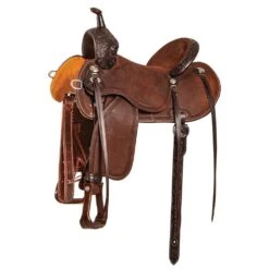 Martin Saddlery FX3 Chocolate Wyoming Flower Barrel Saddle
