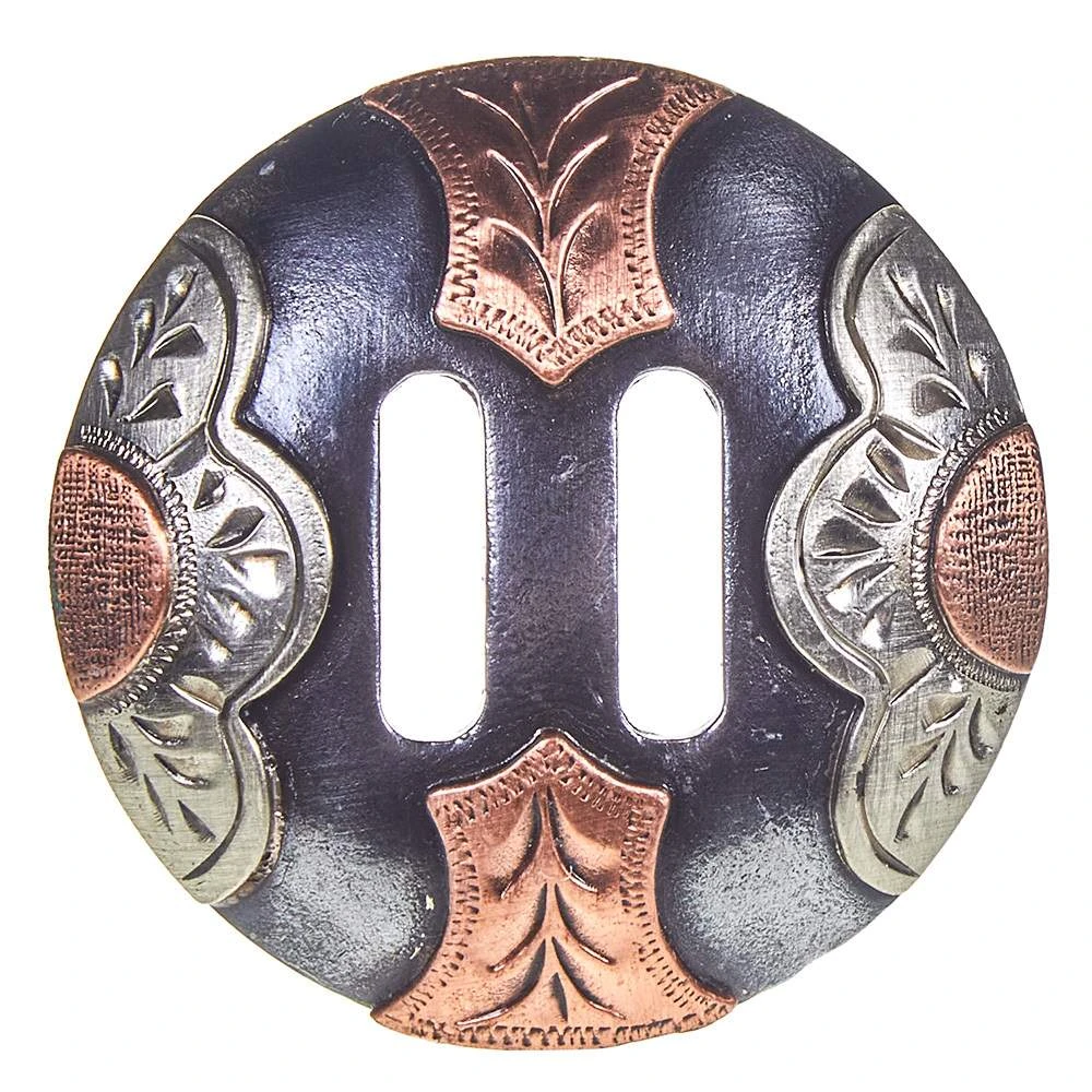 Wildfire Silver Slotted 1 1/2in. Copper Wheat Flower Concho 3 Wildfire Silver Slotted 1 1/2in. Copper Wheat Flower Concho