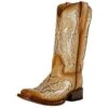 Corral Kids Tan Sparkle Inlay Square Toe Cowgirl Boot -NRS || STANCE || Classic Shop 139136 default l