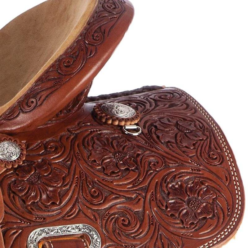 Nrs Competitors Chocolate 1/2 Breed Jay Flower Youth Barrel Saddle 4 Nrs Competitors Chocolate 1/2 Breed Jay Flower Youth Barrel Saddle - Image 2