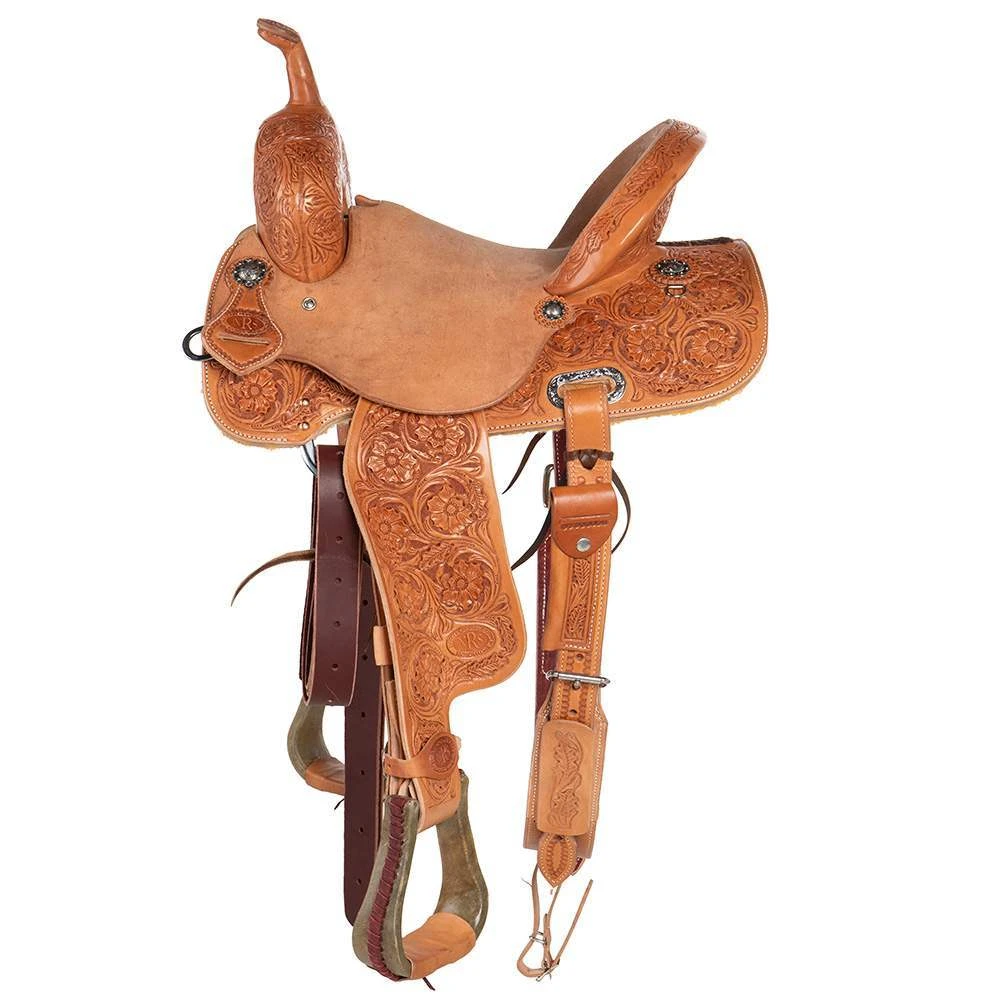 Nrs Competitors NRS Competitor Series 7/8 Breed Prairie Flower Natural Barrel Saddle 4 Nrs Competitors NRS Competitor Series 7/8 Breed Prairie Flower Natural Barrel Saddle - Image 2