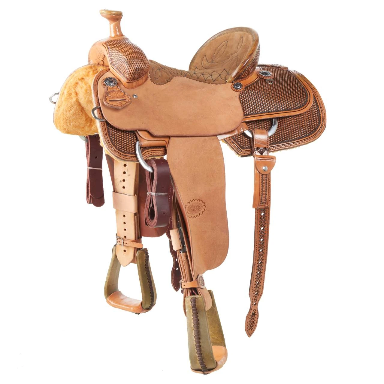 Nrs Competitors NRS 1/2 Breed Baby Basket Antique Team Roping Saddle 4 Nrs Competitors NRS 1/2 Breed Baby Basket Antique Team Roping Saddle - Image 2