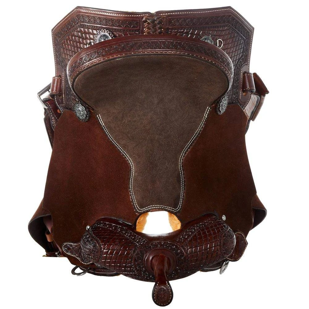 Nrs Competitors Competitor Chocolate 1/2 Breed Diamond Tooled Full Floral Embossed Seat Barrel Racer 7 Nrs Competitors Competitor Chocolate 1/2 Breed Diamond Tooled Full Floral Embossed Seat Barrel Racer - Image 5