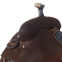 Nrs Competitors Chocolate Roughout Shark Inlaid Seat Team Roping Saddle -NRS || STANCE || Classic Shop 1412176RW 4