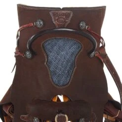 Nrs Competitors Chocolate Roughout Shark Inlaid Seat Team Roping Saddle -NRS || STANCE || Classic Shop 1412176RW 5
