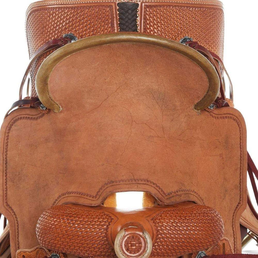 Nrs Competitors Natural 1/2 Breed Basket Stamp Youth Team Roping Saddle 7 Nrs Competitors Natural 1/2 Breed Basket Stamp Youth Team Roping Saddle - Image 5