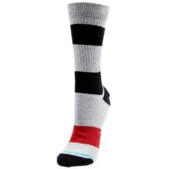 Stance Men's -Suited Heather Grey Stripe Crew Socks