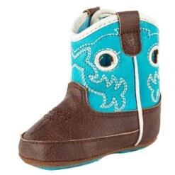 Children's M&F Brown And Turquoise Lil Stompers