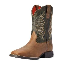 Ariat Youth Distressed Brown Alfalfa Firecatcher Cowboy Boot