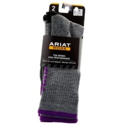 Nestery Hoisery Ladies Ariatek Grey High Performance 2pk Crew Socks