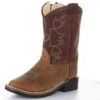 Old West Toddler's Burnt Red Waxy Top And Brown Bull Hide Foot Boot -NRS || STANCE || Classic Shop 157442 default l