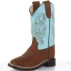 Old West Children's Brown Foot Teal Top Cowboy Boot -NRS || STANCE || Classic Shop 157443 default l