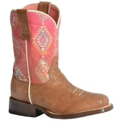 Roper Youth Dakota Tan And Aztec Boot
