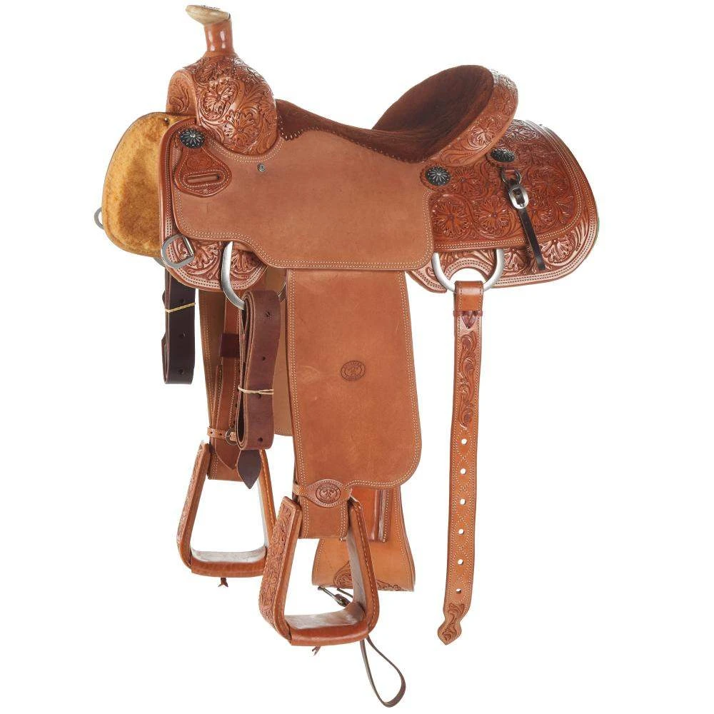 Tomahawk 3/4 Breed Floral Team Roper With Quilted Seat 3 Tomahawk 3/4 Breed Floral Team Roper With Quilted Seat