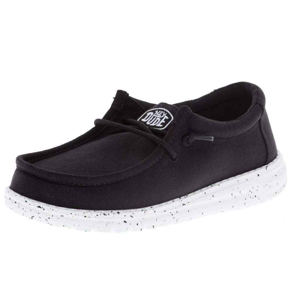 Heydude Youth Hey Dude Wally Slub Black Canvas Casual Shoe 3 Heydude Youth Hey Dude Wally Slub Black Canvas Casual Shoe