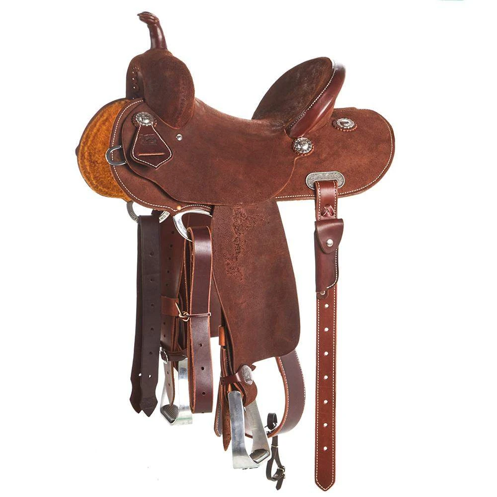 Burns Saddlery 13 Inch 20HDX Chocolate Roughout Barrel Saddle 3 Burns Saddlery 13 Inch 20HDX Chocolate Roughout Barrel Saddle