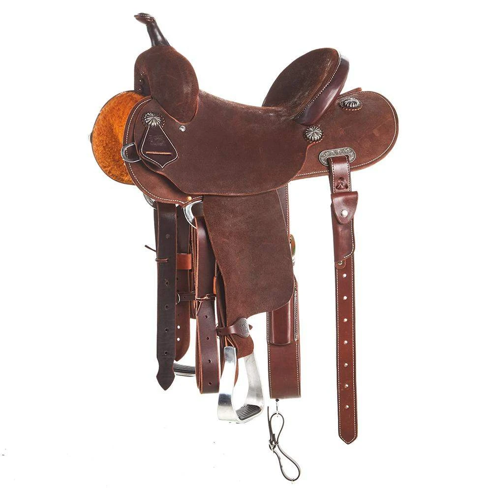 Burns Saddlery 14 Inch 30HD Chocolate Roughout Barrel Saddle 3 Burns Saddlery 14 Inch 30HD Chocolate Roughout Barrel Saddle
