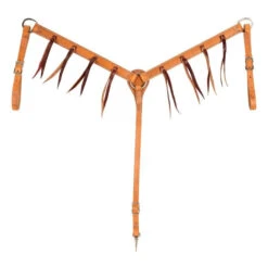 Cowboy Tack Harness Leather Breast Collar With Strings