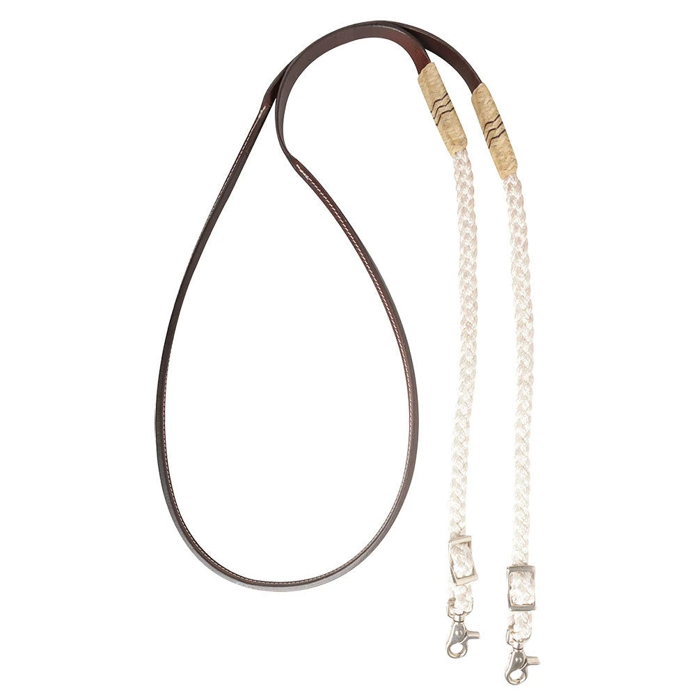 Cashel Company Adjustable Leather And Braided Rope Reins With Rawhide Accents 8 Cashel Company Adjustable Leather And Braided Rope Reins With Rawhide Accents - Image 6