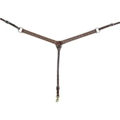 Martin Saddlery Roughout Leather 1 /2 Inch Breast Collar W/Floral Dots