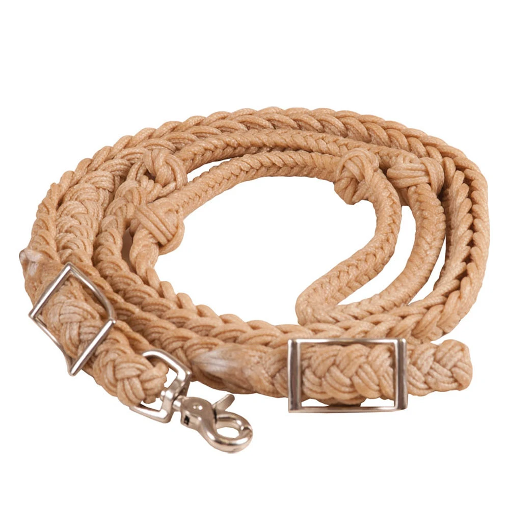 Mustang Waxed Nylon Knotted Barrel Rein 3 Mustang Waxed Nylon Knotted Barrel Rein