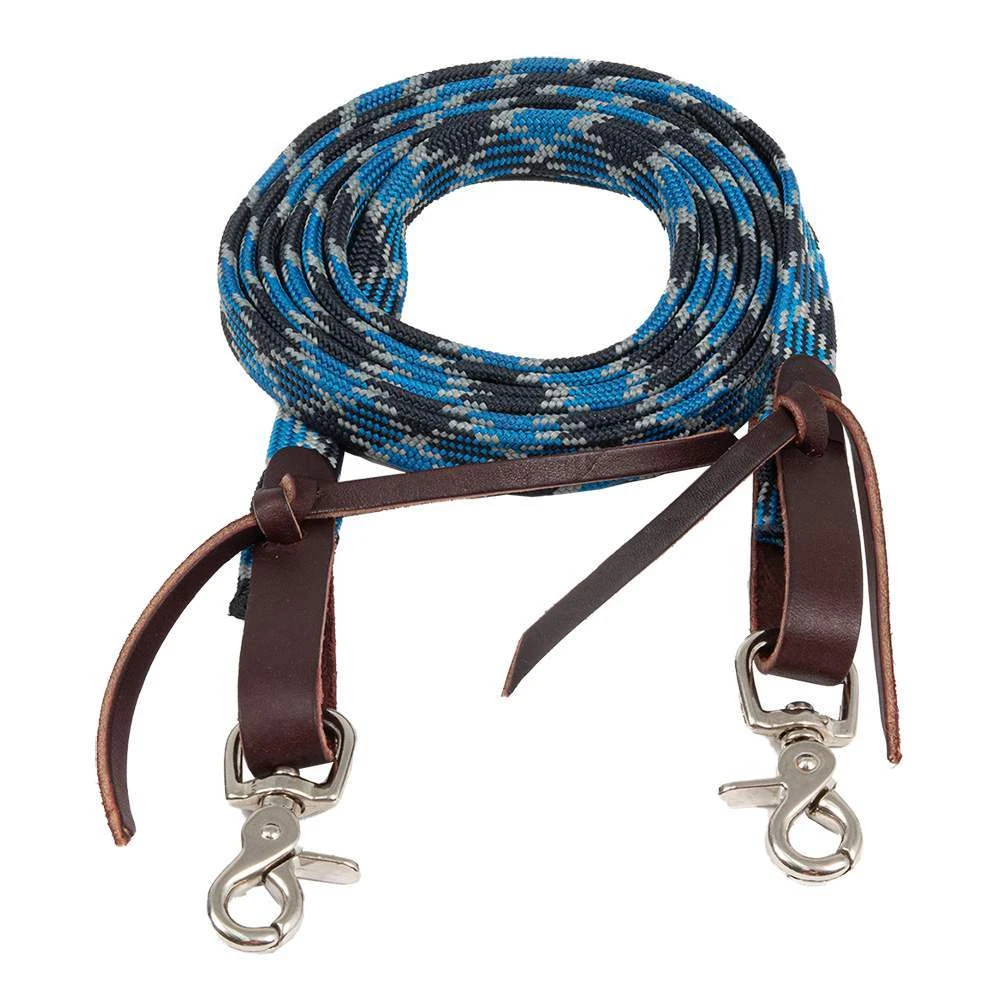Mustang Aztec Braided Waxed Roping Rein W/Latigo Waterloops 5 Mustang Aztec Braided Waxed Roping Rein W/Latigo Waterloops - Image 3