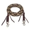 Mustang Aztec Braided Waxed Roping Rein W/Latigo Waterloops