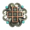 Augus Silversmith's Turquoise Copper Cross Saddle Concho Set -NRS || STANCE || Classic Shop 233244 746735