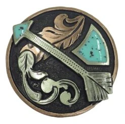 NRS Turquoise Arrow Round Saddle Concho Set