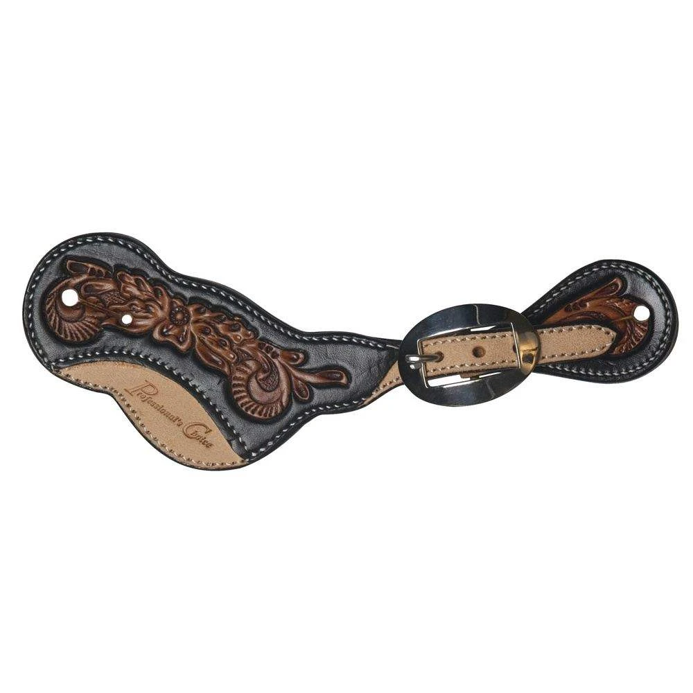 Professionals Choice Black Floral Roughout Ladies Spur Straps 4 Professionals Choice Black Floral Roughout Ladies Spur Straps - Image 2