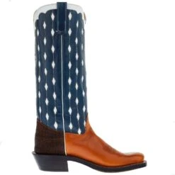 Olathe Boot Company Men`s Cognac Yucatan 15in Navy Blue Top Boot -NRS || STANCE || Classic Shop 253978 05