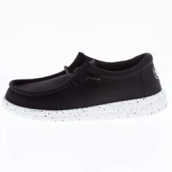 Heydude Youth Hey Dude Wally Slub Black Canvas Casual Shoe 9 Heydude Youth Hey Dude Wally Slub Black Canvas Casual Shoe -NRS || STANCE || Classic Shop 40044 001 03