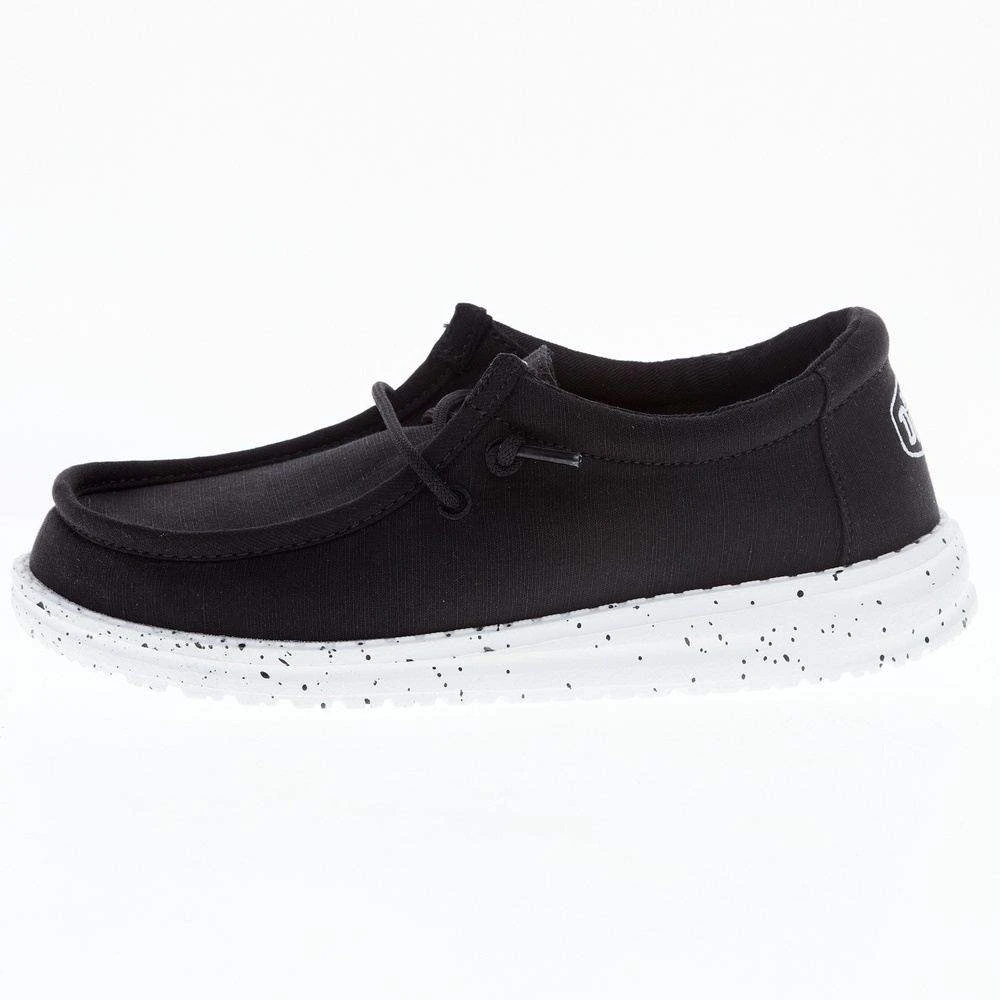 Heydude Youth Hey Dude Wally Slub Black Canvas Casual Shoe 5 Heydude Youth Hey Dude Wally Slub Black Canvas Casual Shoe - Image 3
