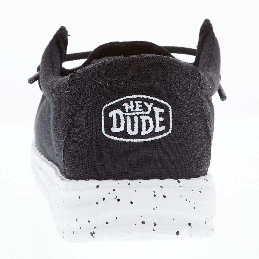 Heydude Youth Hey Dude Wally Slub Black Canvas Casual Shoe 6 Heydude Youth Hey Dude Wally Slub Black Canvas Casual Shoe - Image 4