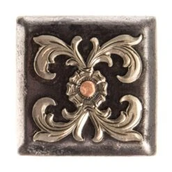 Wildfire Silver 1 1/2in. Square Floral Concho